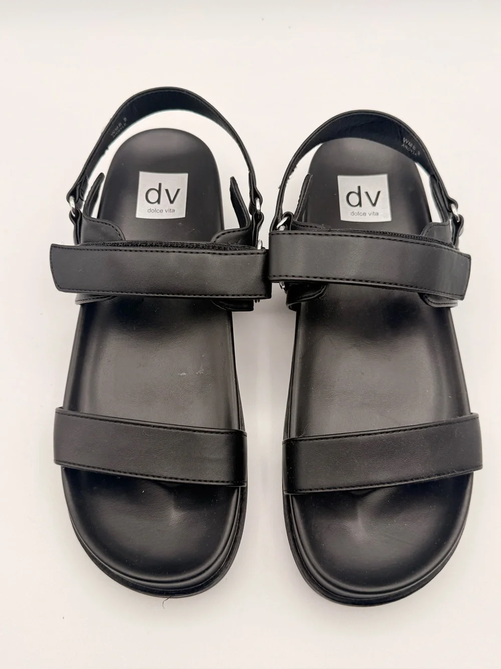 DV BY DOLCE VITA Argyle Black Platform Comfort Sandals Size 9